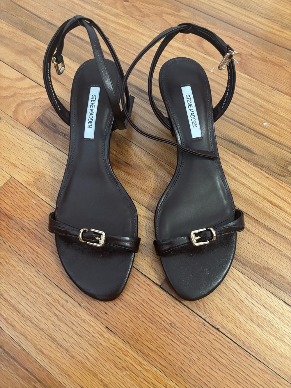 Steve Madden Zaloma Strappy Ankle Wrap Sandals in Espeesso